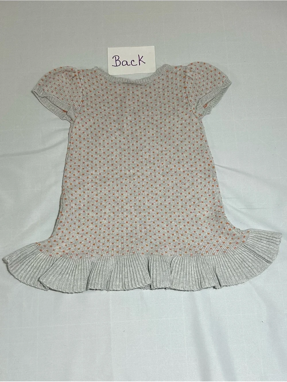 Gymboree Girls 18-24 Month Gray Orange Pumpkin Short Sleeve Sweater Dress